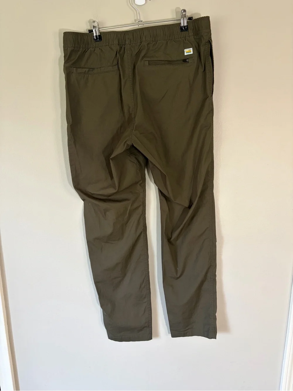 3 pairs Vuori Ripstop Climber Pants Purplish Brown, Green, Navy Large